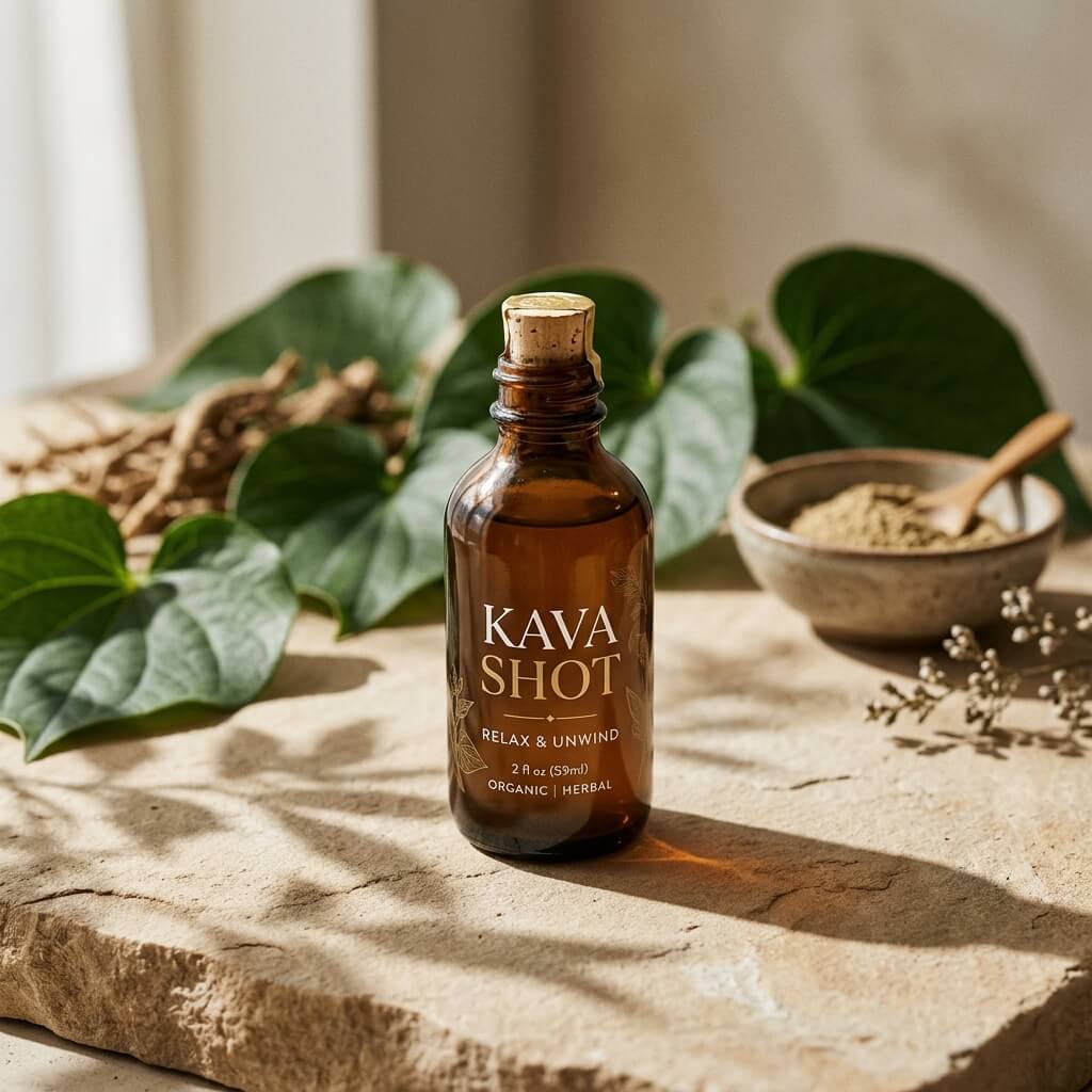 Mood Chill Kava Shot bottle showcase